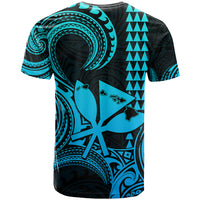 King Kamehameha Day Hawaii T Shirt Paradise of the Pacific Tribal Kakau with Kanaka Maoli Aqua LT9 - Polynesian Pride