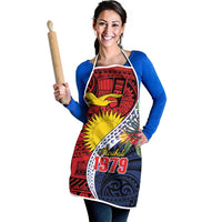 Flag of Kiribati Polynesian Pattern Apron Est 1979 With Tropical Flowers - Polynesian Pride