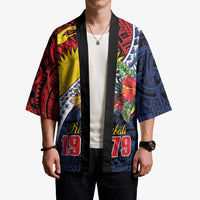 Flag of Kiribati Polynesian Pattern Kimono Est 1979 With Tropical Flowers - Polynesian Pride