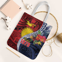 Flag of Kiribati Polynesian Pattern Tote Bag Est 1979 With Tropical Flowers - Polynesian Pride