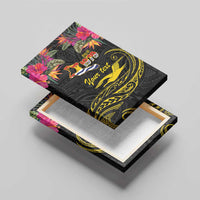 Kiribati Independence Day Personalised Canvas Wall Art Gold Frigatebird with Polynesian Pattern