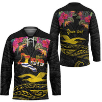 Kiribati Independence Day Personalised Hockey Jersey Gold Frigatebird with Polynesian Pattern LT9 - Polynesian Pride