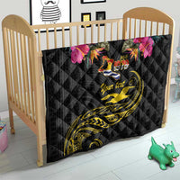 Kiribati Independence Day Personalised Quilt Gold Frigatebird with Polynesian Pattern