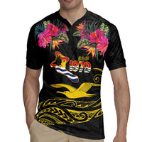 Kiribati Independence Day Personalised Rugby Jersey Gold Frigatebird with Polynesian Pattern