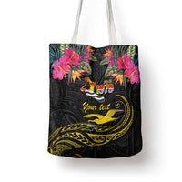 Kiribati Independence Day Personalised Tote Bag Gold Frigatebird with Polynesian Pattern - Polynesian Pride
