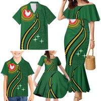 Manua Islands Polynesian Style Family Matching Mermaid Dress and Hawaiian Shirt