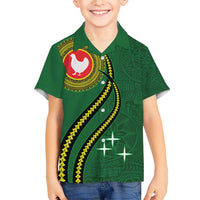 Manua Islands Polynesian Style Family Matching Short Sleeve Bodycon Dress and Hawaiian Shirt