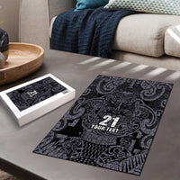 Custom New Zealand Taiaha Maori Puzzle Minimalist Silver Fern All Black - Polynesian Pride