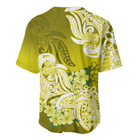 Polynesian Baseball Jersey Pacific Flower Mix Floral Tribal Tattoo Yellow Vibe LT9 - Polynesian Pride