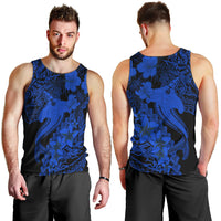 Aloha Hawaii Men Tank Top Hammerhead Shark Tattoo Polynesian Summer - Blue LT9 - Polynesian Pride
