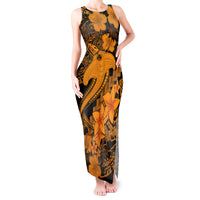 Aloha Hawaii Tank Maxi Dress Hammerhead Shark Tattoo Polynesian Summer - Gold LT9 Women Gold - Polynesian Pride