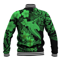 Aloha Hawaii Baseball Jacket Hammerhead Shark Tattoo Polynesian Summer - Green LT9 - Polynesian Pride