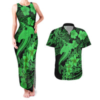 Aloha Hawaii Couples Matching Tank Maxi Dress And Hawaiian Shirt Hammerhead Shark Tattoo Polynesian Summer - Green LT9 Green - Polynesian Pride