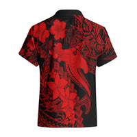 Aloha Hawaii Hawaiian Shirt Hammerhead Shark Tattoo Polynesian Summer - Red LT9 - Polynesian Pride