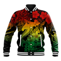 Aloha Hawaii Baseball Jacket Hammerhead Shark Tattoo Polynesian Summer - Reggae LT9 Unisex Reggae - Polynesian Pride