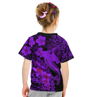 Aloha Hawaii Kid T Shirt Hammerhead Shark Tattoo Polynesian Summer - Violet LT9 - Polynesian Pride