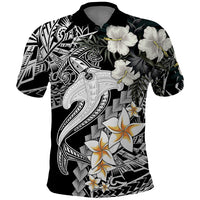 Aloha Hawaii Polo Shirt Hammerhead Shark Tattoo Polynesian Summer - White LT9 White - Polynesian Pride