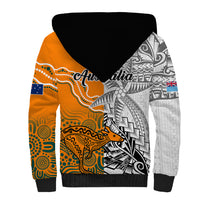 Fiji Australia Rugby Sherpa Hoodie World Cup 2023 Polynesia Tapa Mixed Indigenous Aboriginal LT9 - Polynesian Pride