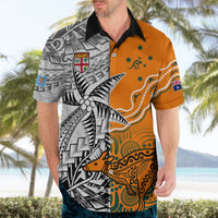 Personalised Fiji Australia Rugby Hawaiian Shirt World Cup 2023 Polynesia Tapa Mixed Indigenous Aboriginal LT9 - Polynesian Pride