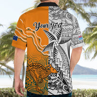Personalised Fiji Australia Rugby Hawaiian Shirt World Cup 2023 Polynesia Tapa Mixed Indigenous Aboriginal LT9 - Polynesian Pride