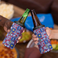 Filipino Maligayang Pasko 4 in 1 Can Cooler Tumbler Pacific Patchwork Xmas Vibes - Polynesian Pride
