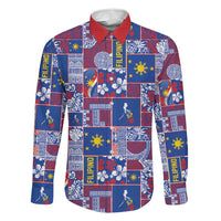 Filipino Maligayang Pasko Family Matching Off Shoulder Short Dress and Hawaiian Shirt Pacific Patchwork Xmas Vibes - Polynesian Pride