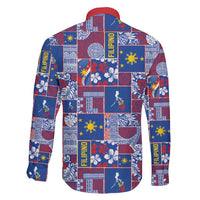 Filipino Maligayang Pasko Family Matching Off Shoulder Short Dress and Hawaiian Shirt Pacific Patchwork Xmas Vibes - Polynesian Pride