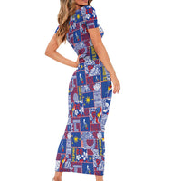 Filipino Maligayang Pasko Family Matching Short Sleeve Bodycon Dress and Hawaiian Shirt Pacific Patchwork Xmas Vibes - Polynesian Pride