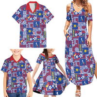 Filipino Maligayang Pasko Family Matching Summer Maxi Dress and Hawaiian Shirt Pacific Patchwork Xmas Vibes - Polynesian Pride