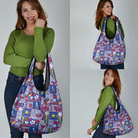 Filipino Maligayang Pasko Grocery Bag Pacific Patchwork Xmas Vibes - Polynesian Pride