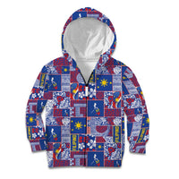 Filipino Maligayang Pasko Kid Hoodie Pacific Patchwork Xmas Vibes - Polynesian Pride