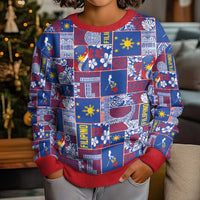 Filipino Maligayang Pasko Kid Ugly Christmas Sweater Pacific Patchwork Xmas Vibes - Polynesian Pride