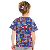 Filipino Maligayang Pasko Kid T Shirt Pacific Patchwork Xmas Vibes - Polynesian Pride