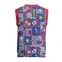 Filipino Maligayang Pasko Christmas Knitted V-Neck Vest Pacific Patchwork Xmas Vibes - Polynesian Pride