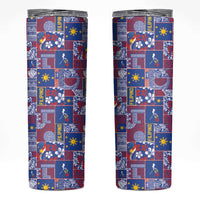 Filipino Maligayang Pasko Skinny Tumbler Pacific Patchwork Xmas Vibes - Polynesian Pride