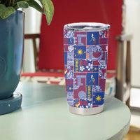 Filipino Maligayang Pasko Tumbler Cup Pacific Patchwork Xmas Vibes - Polynesian Pride