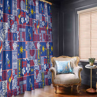 Filipino Maligayang Pasko Window Curtain Pacific Patchwork Xmas Vibes - Polynesian Pride