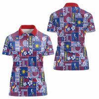 Filipino Maligayang Pasko Women Polo Shirt Pacific Patchwork Xmas Vibes LT9 - Polynesian Pride