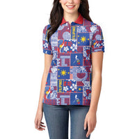 Filipino Maligayang Pasko Women Polo Shirt Pacific Patchwork Xmas Vibes LT9 - Polynesian Pride