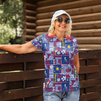 Filipino Maligayang Pasko Women Polo Shirt Pacific Patchwork Xmas Vibes LT9 - Polynesian Pride