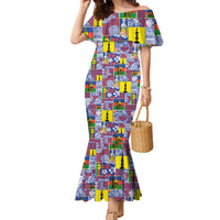 New Caledonia Joyeux Noel Family Matching Mermaid Dress and Hawaiian Shirt Pacific Patchwork Xmas Vibes - Polynesian Pride