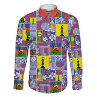 New Caledonia Joyeux Noel Family Matching Off Shoulder Maxi Dress and Hawaiian Shirt Pacific Patchwork Xmas Vibes - Polynesian Pride