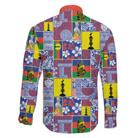 New Caledonia Joyeux Noel Family Matching Off Shoulder Short Dress and Hawaiian Shirt Pacific Patchwork Xmas Vibes - Polynesian Pride
