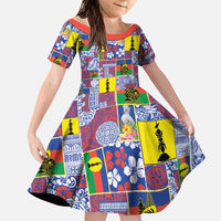 New Caledonia Joyeux Noel Family Matching Summer Maxi Dress and Hawaiian Shirt Pacific Patchwork Xmas Vibes - Polynesian Pride