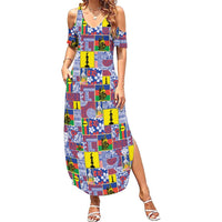 New Caledonia Joyeux Noel Family Matching Summer Maxi Dress and Hawaiian Shirt Pacific Patchwork Xmas Vibes - Polynesian Pride