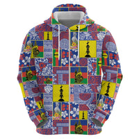 New Caledonia Joyeux Noel Hoodie Pacific Patchwork Xmas Vibes - Polynesian Pride