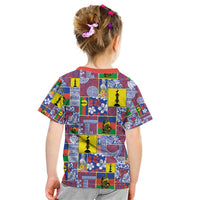 New Caledonia Joyeux Noel Kid T Shirt Pacific Patchwork Xmas Vibes - Polynesian Pride