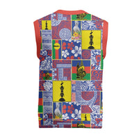 New Caledonia Joyeux Noel Christmas Knitted V-Neck Vest Pacific Patchwork Xmas Vibes - Polynesian Pride