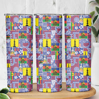 New Caledonia Joyeux Noel Skinny Tumbler Pacific Patchwork Xmas Vibes - Polynesian Pride