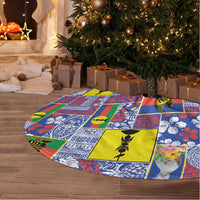 New Caledonia Joyeux Noel Tree Skirt Pacific Patchwork Xmas Vibes - Polynesian Pride